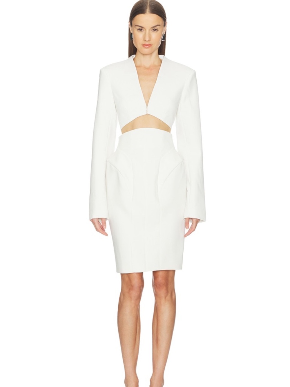 White Cutout Midi Dress
